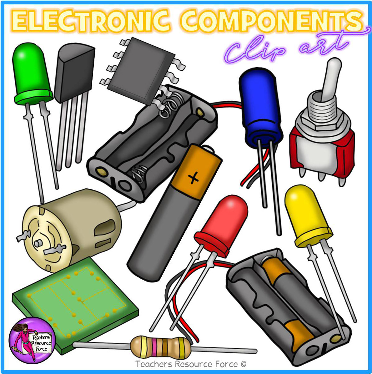 Electronic Components and Circuit Symbols Clip Art - shop.trf.one