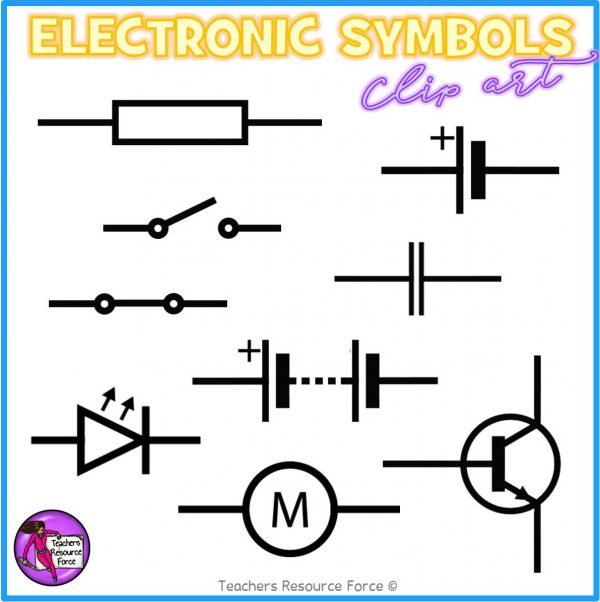 Electronic Components and Circuit Symbols Clip Art