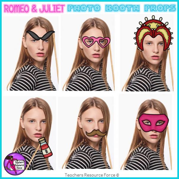 Printable Romeo and Juliet Masks (Photo Booth Props)