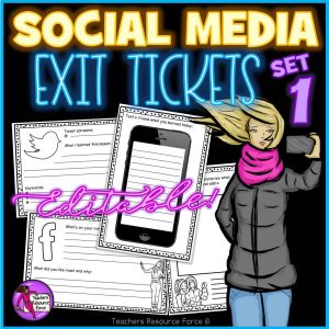 Social Media Editable Exit Tickets