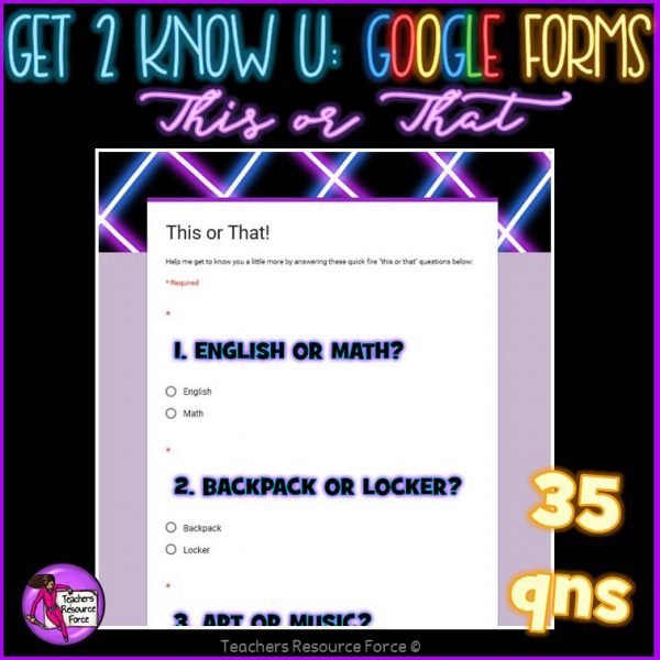 Get to know you Google Forms for kids