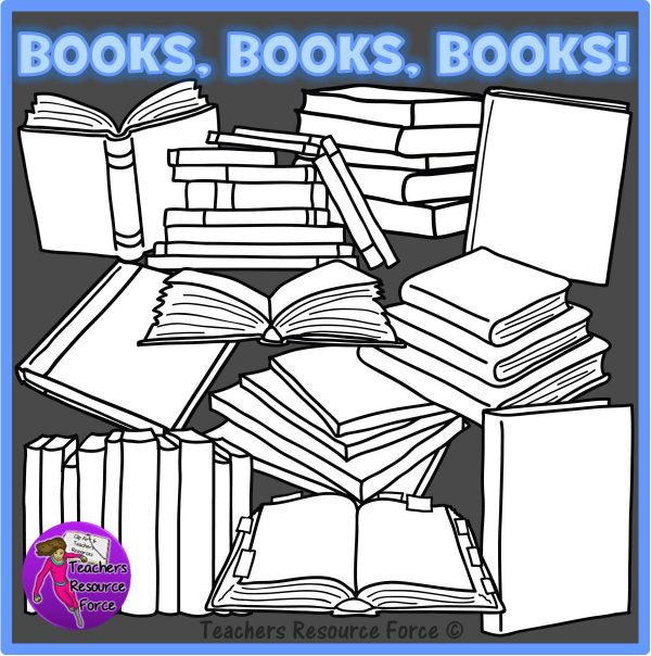 Different Types of Open and Closed Books Clip Art