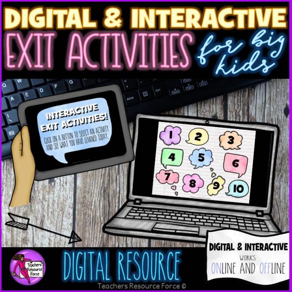Digital Interactive Exit Activities ideal for 1:1 Classrooms