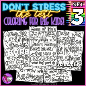 don't stress the test colouring pages 3