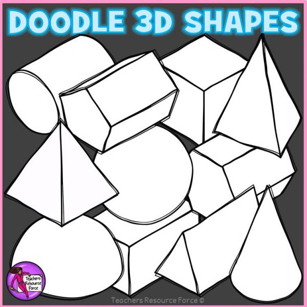 3D Doodle Shapes Clip Art