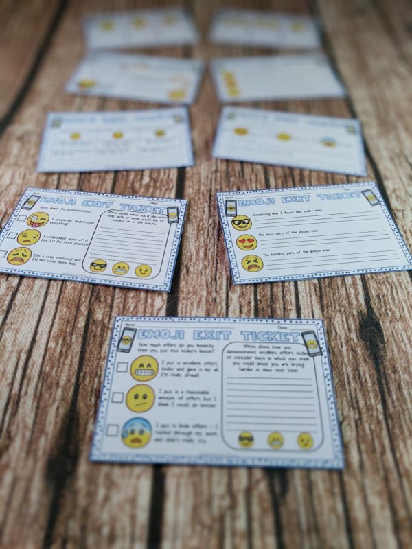 Emoji Themed Editable Exit Slip Tickets with Differentiated Options