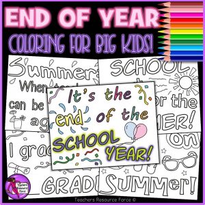 End of the Year Quote Colouring Pages for Big Kids
