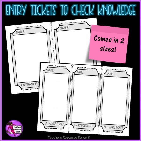 Entry Tickets to Check Prior Knowledge