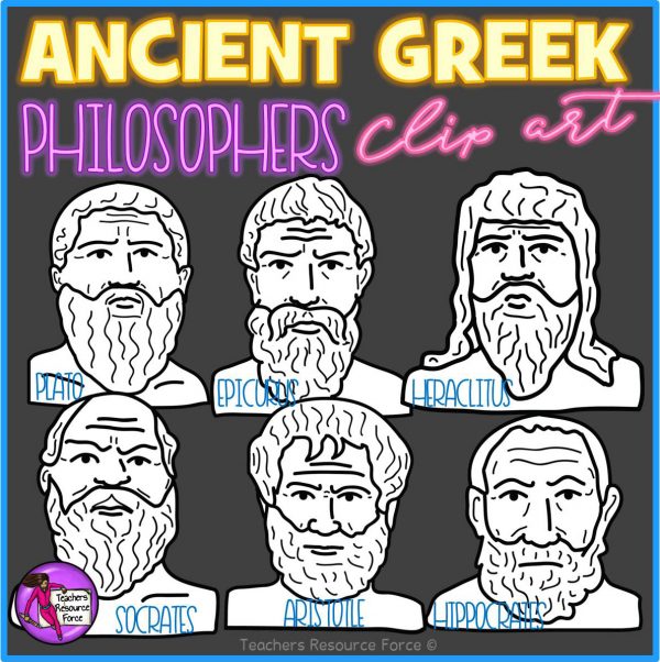 Ancient Greek Philosophers Realistic Clip Art