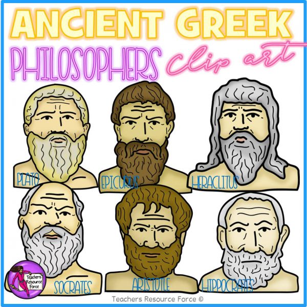 Ancient Greek Philosophers Realistic Clip Art