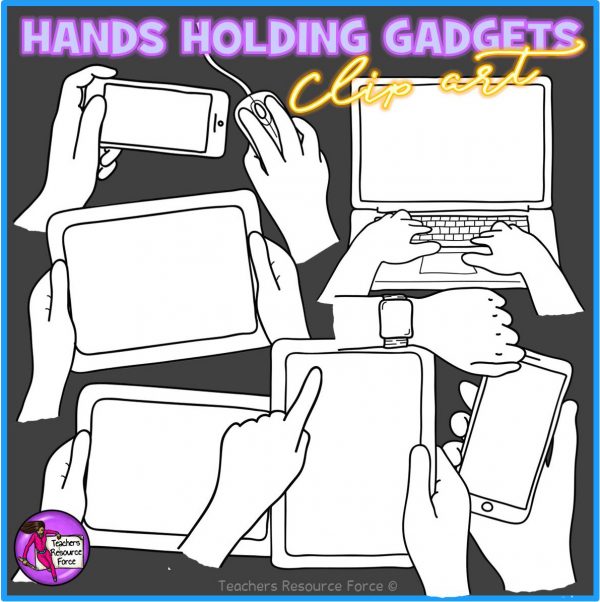 Hands Holding Technology Gadgets Clip Art