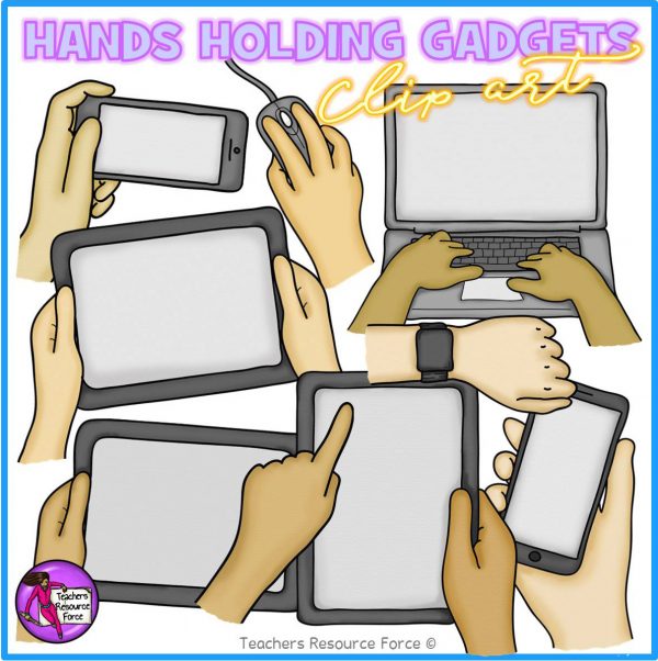 Hands Holding Technology Gadgets Clip Art