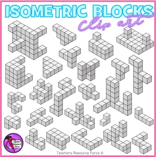 Isometric Blocks Math Clip Art