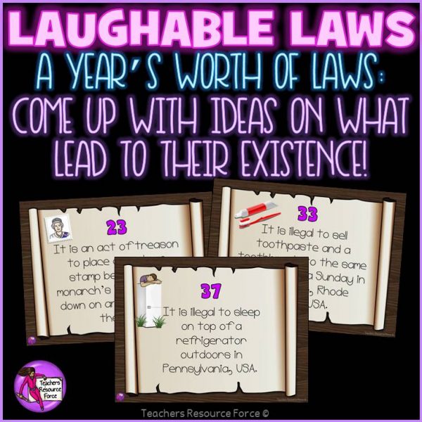 Funny Laws Challenge: Ideal for Writing Prompts, Creative Writing, Bell Ringers