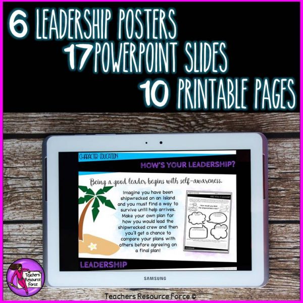 Leadership Character Education: PowerPoint, Activities, Posters, Discussion Cards