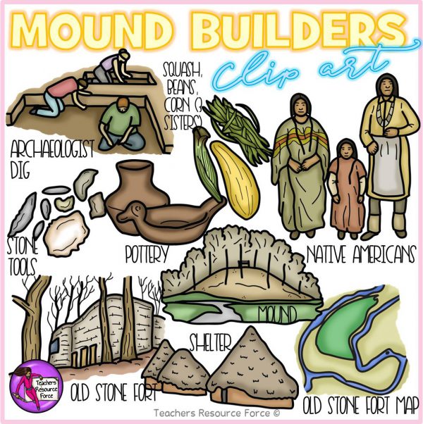 Mound Builders Realistic Clip Art
