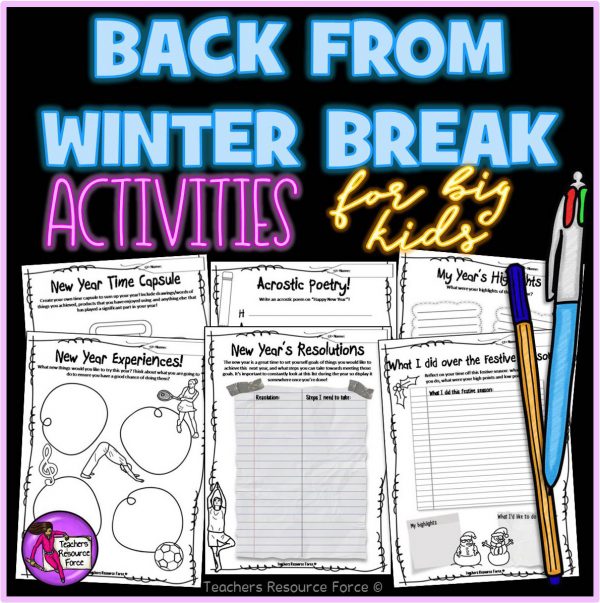 New Years: Back from Winter Break Activities