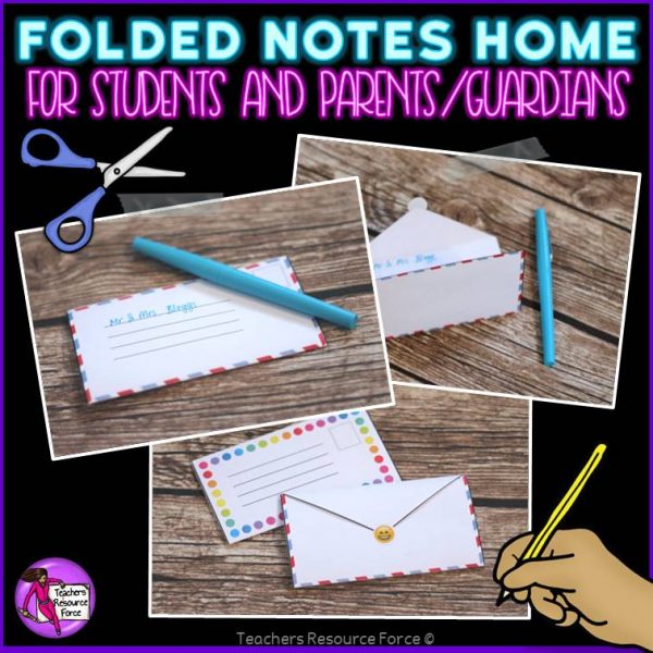 Folded Notes Home to Parents Rewards for Big kids