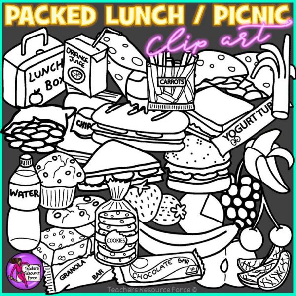 Packed Lunch / Picnic Snack Food Clip Art