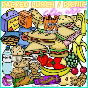 Packed Lunch / Picnic Snack Food Clip Art