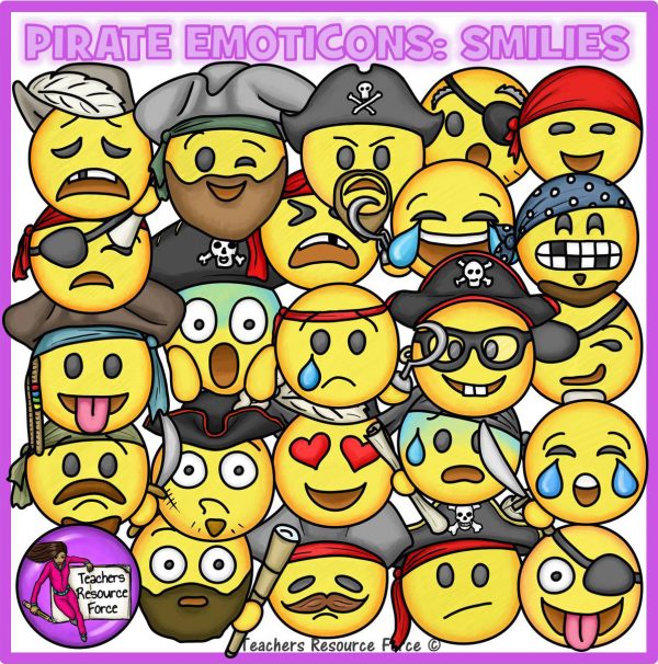 Pirate Emoji Clip Art: Smiley Faces