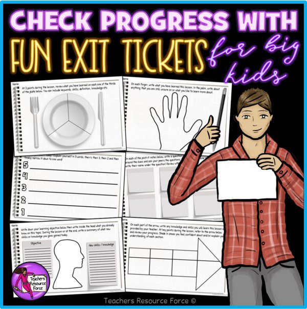 Plenary Cards Exit Tickets for Big Kids
