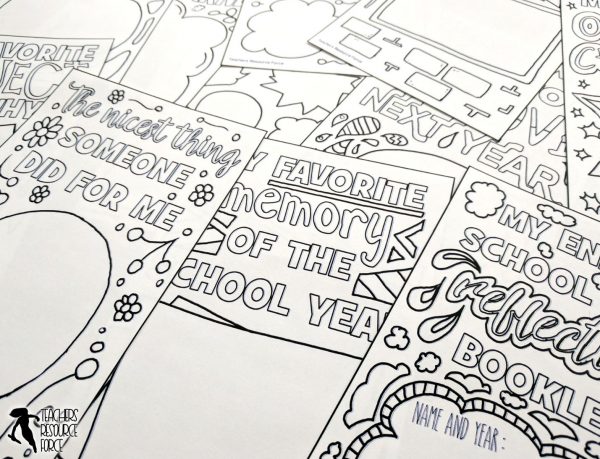 End of the Year Journal: Relax and Reflect Colouring Booklet