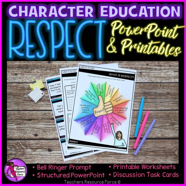 Respect Character Education: PowerPoint, Activities, Discussion Cards