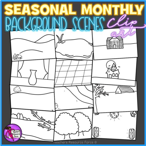 Seasonal / Monthly Background Scenes Clip Art