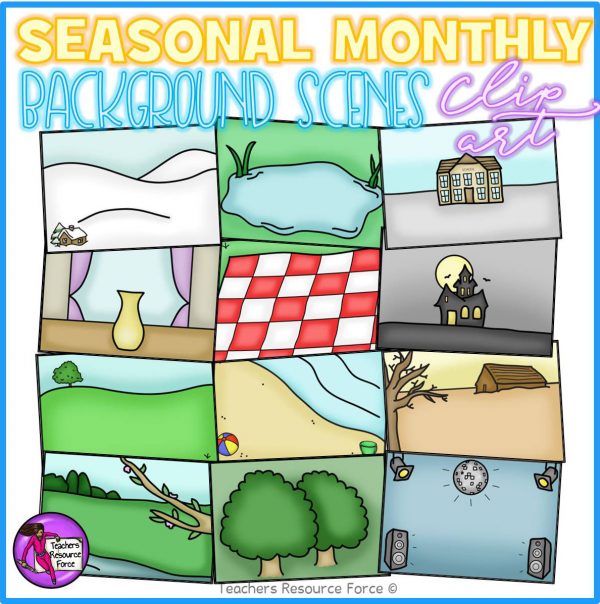 Seasonal / Monthly Background Scenes Clip Art