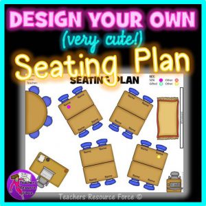 Editable Classroom Seating Chart Template Plan (with movable images)