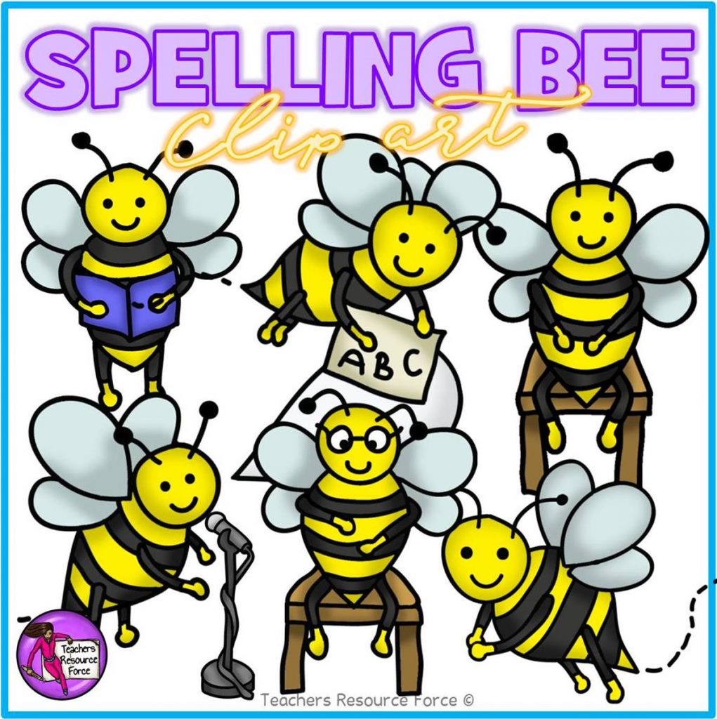 Spelling Bee Clip Art: Bees Reading, Spelling and Speaking - shop.trf.one