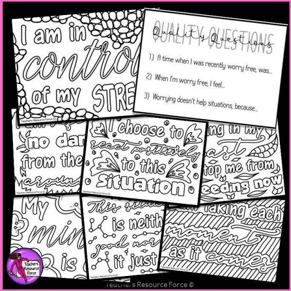 Stress Relief Colouring Affirmation Cards: Don’t Stress The Test