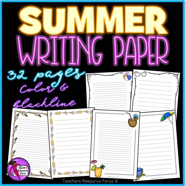 Summer Writing Paper for any Literacy Activities