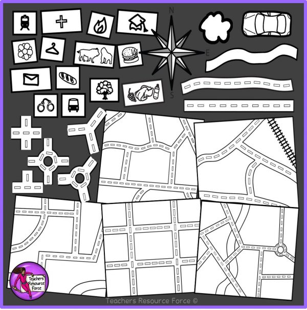 Build Your Own Town Map Clip Art