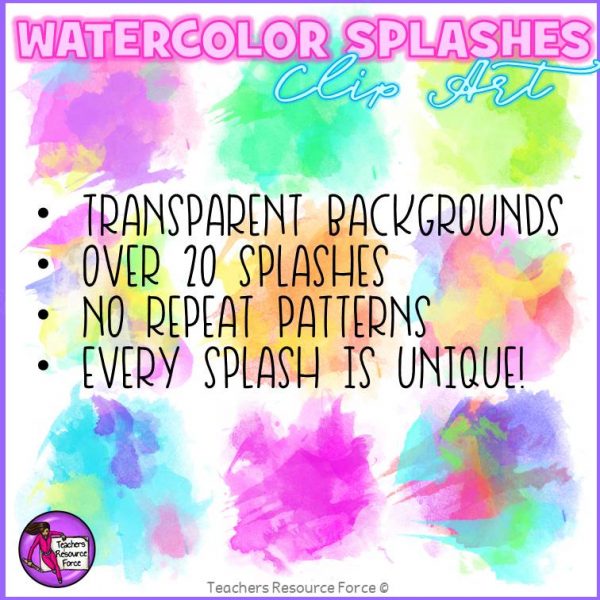 Watercolour Splashes Clip Art