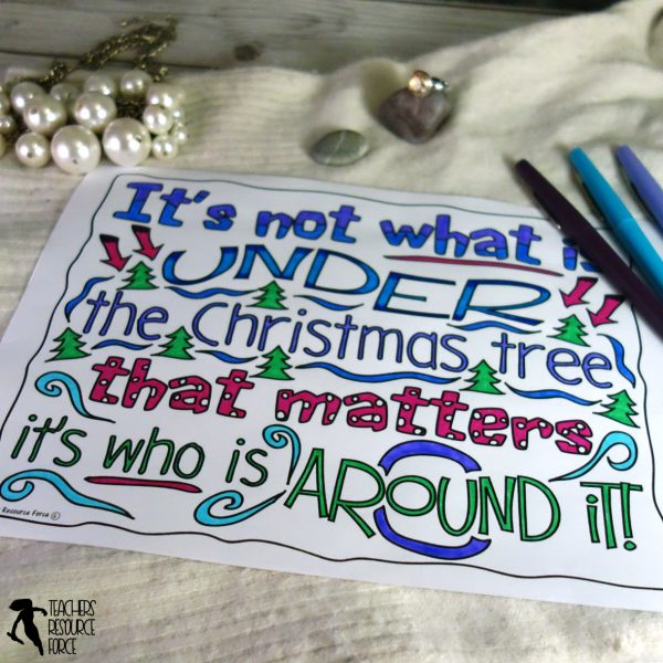 Christmas Quote Colouring Pages for Big Kids