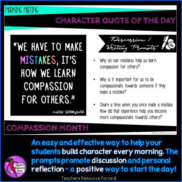 COMPASSION Character Education Morning Meeting Digital Whiteboard PowerPoint