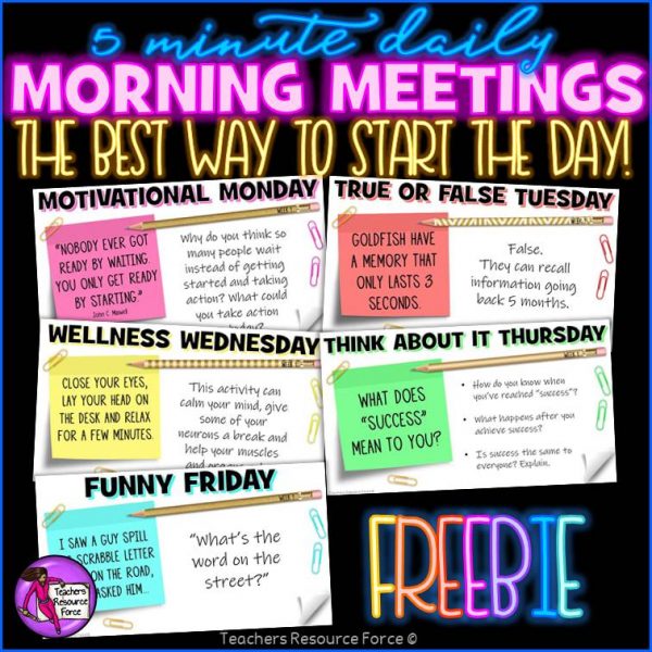 Free Daily Themed Morning Meeting Digital Whiteboard PowerPoint (1 Week)