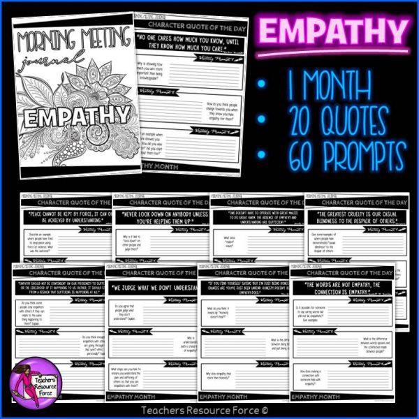 EMPATHY Character Education Morning Meeting Printable Journal
