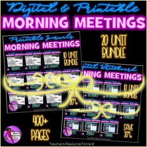 ALL Character Education Morning Meeting Whiteboard & Journal BUNDLE