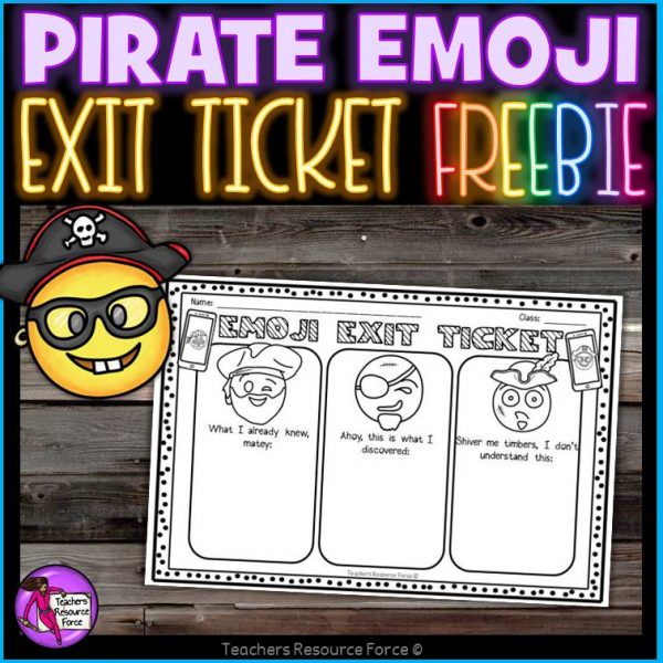 Free Pirate Emoji Exit Ticket