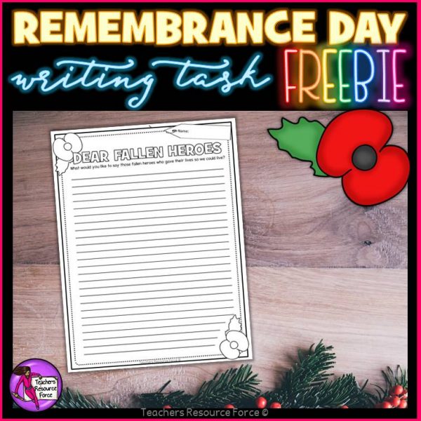 Free Remembrance Day Writing Task
