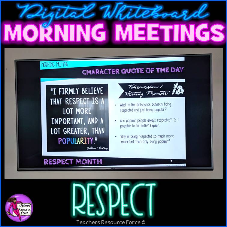 RESPECT Character Education Morning Meeting Digital Whiteboard PowerPoint