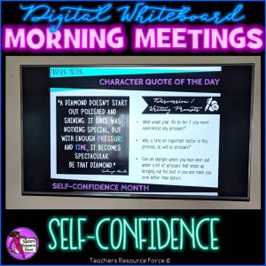 SELF-ESTEEM Character Education Morning Meeting Digital Whiteboard PowerPoint