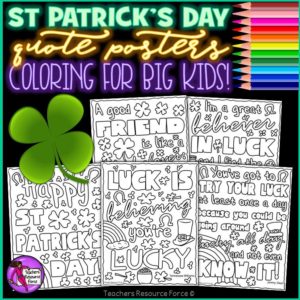 St Patrick's Day Quote Colouring Pages
