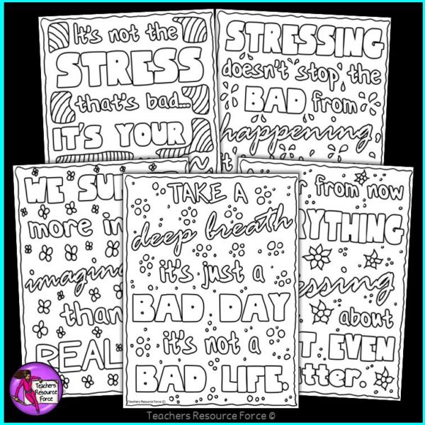 Stress Management Quote Coloring Pages