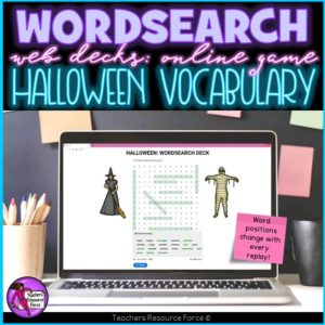 Halloween Vocabulary: Wordsearch Online Game