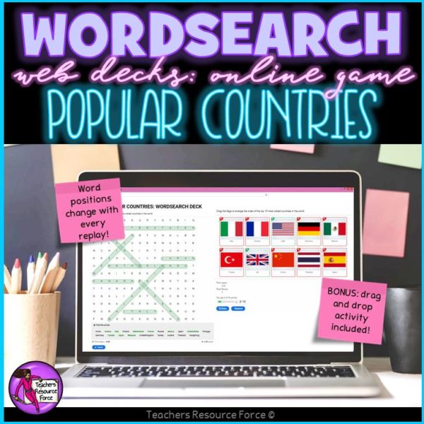Popular Counties: Wordsearch Online Game