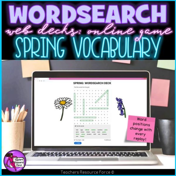Spring Vocabulary: Wordsearch Online Game